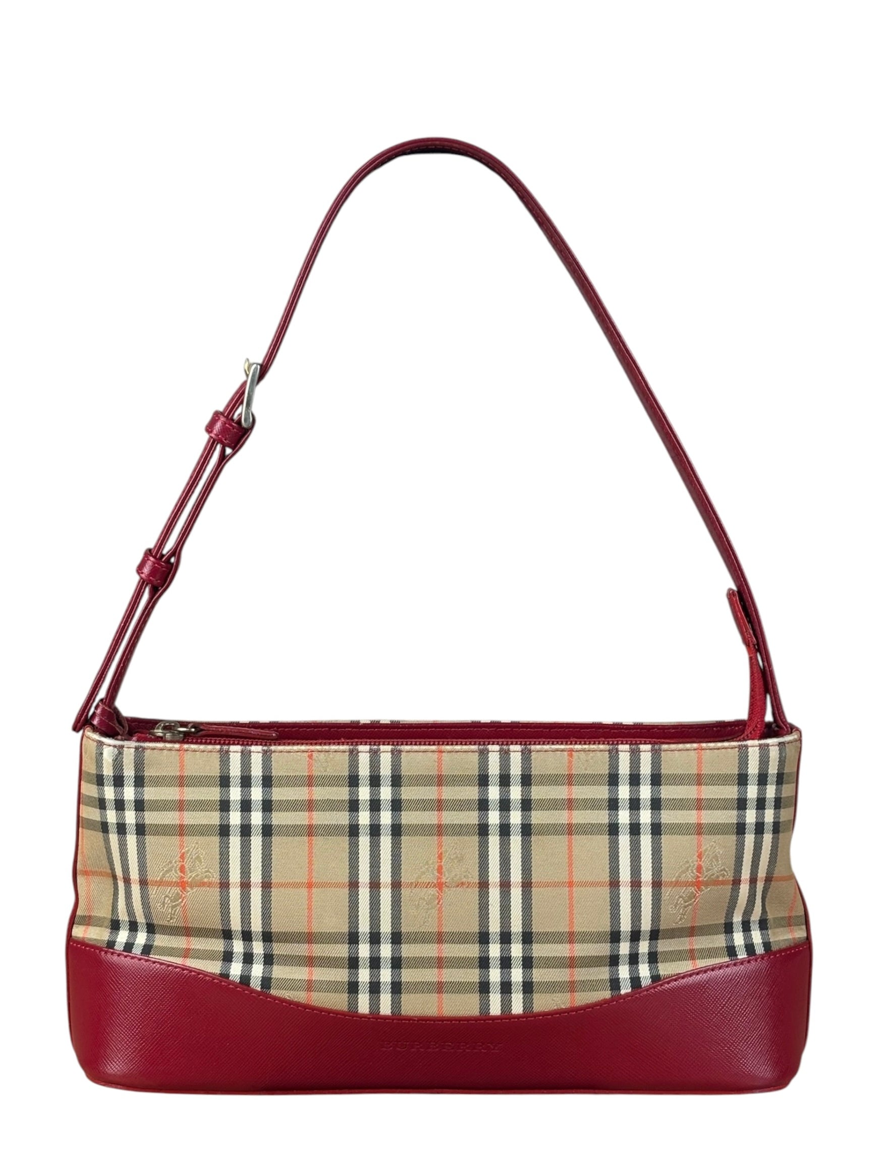 Burberry Brown/Beige House Haymarked Shoulder Bag