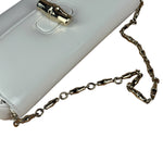 Gucci White Leather Bamboo Night Small Clutch/Pochette