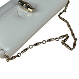Gucci White Leather Bamboo Night Small Clutch/Pochette