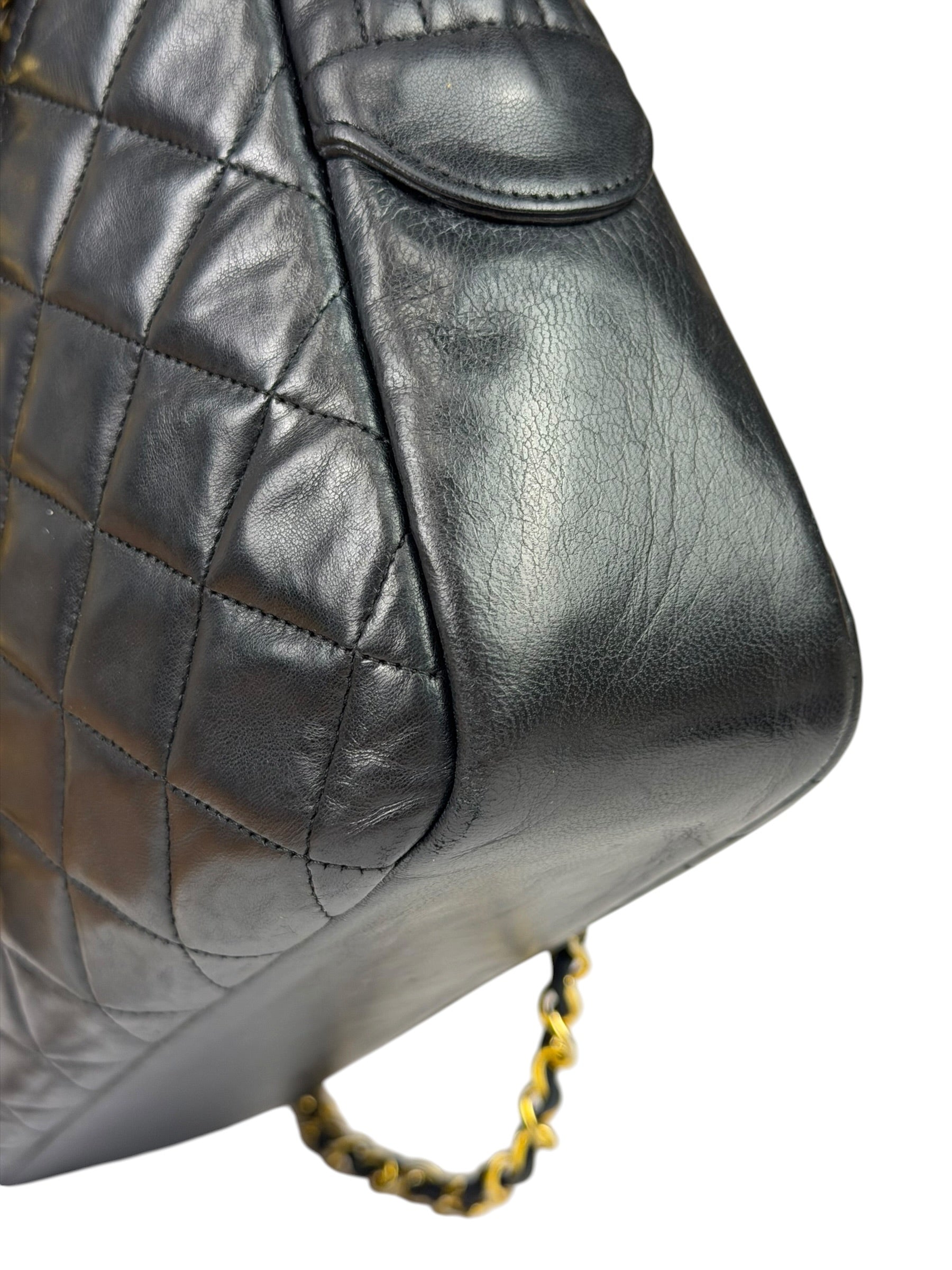 Chanel Black Quilted Lambskin Camera Bag 1989