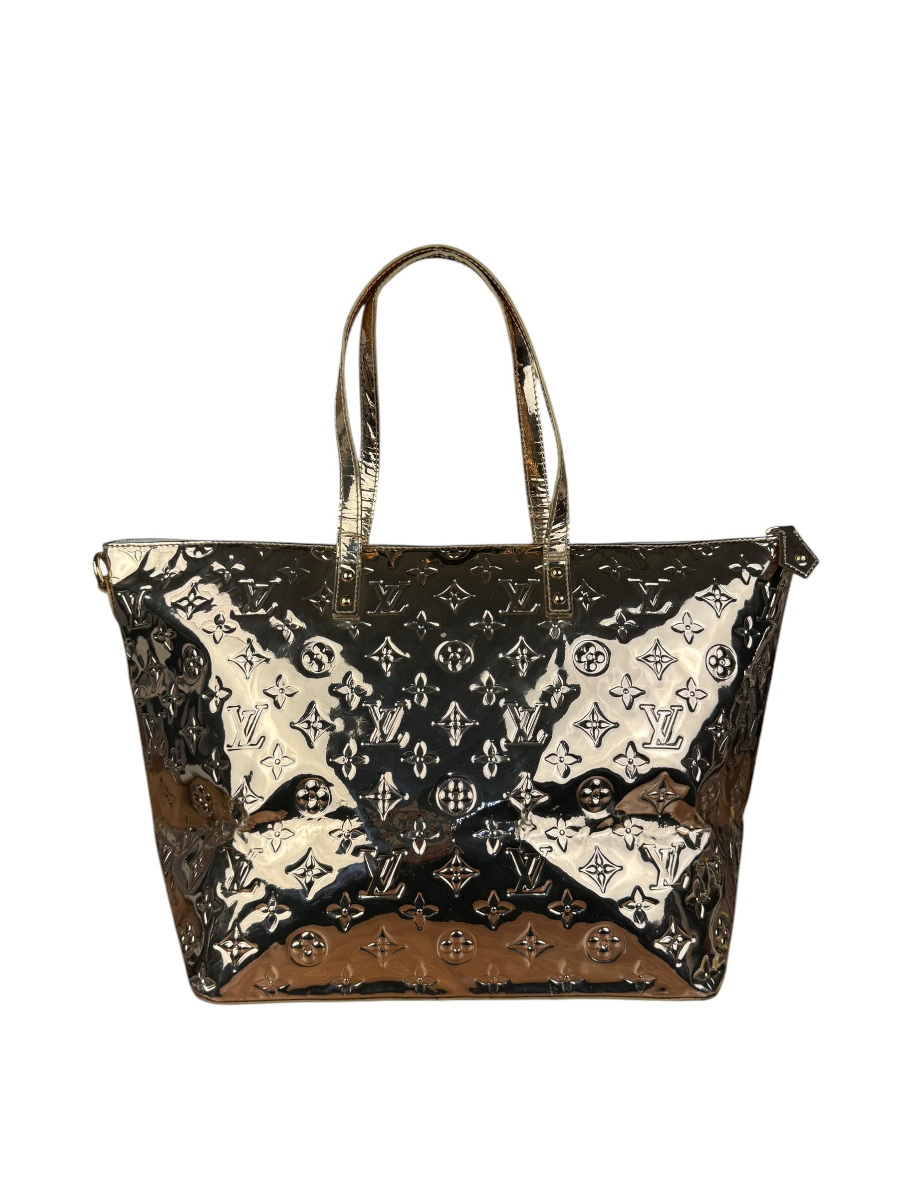Louis Vuitton Gold Monogram Vernis Miroir Bellevue GM Tote