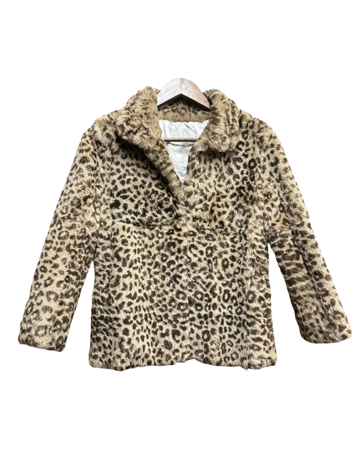 Vintage Rouge Vif Leopard Print Rabbit Fur Coat