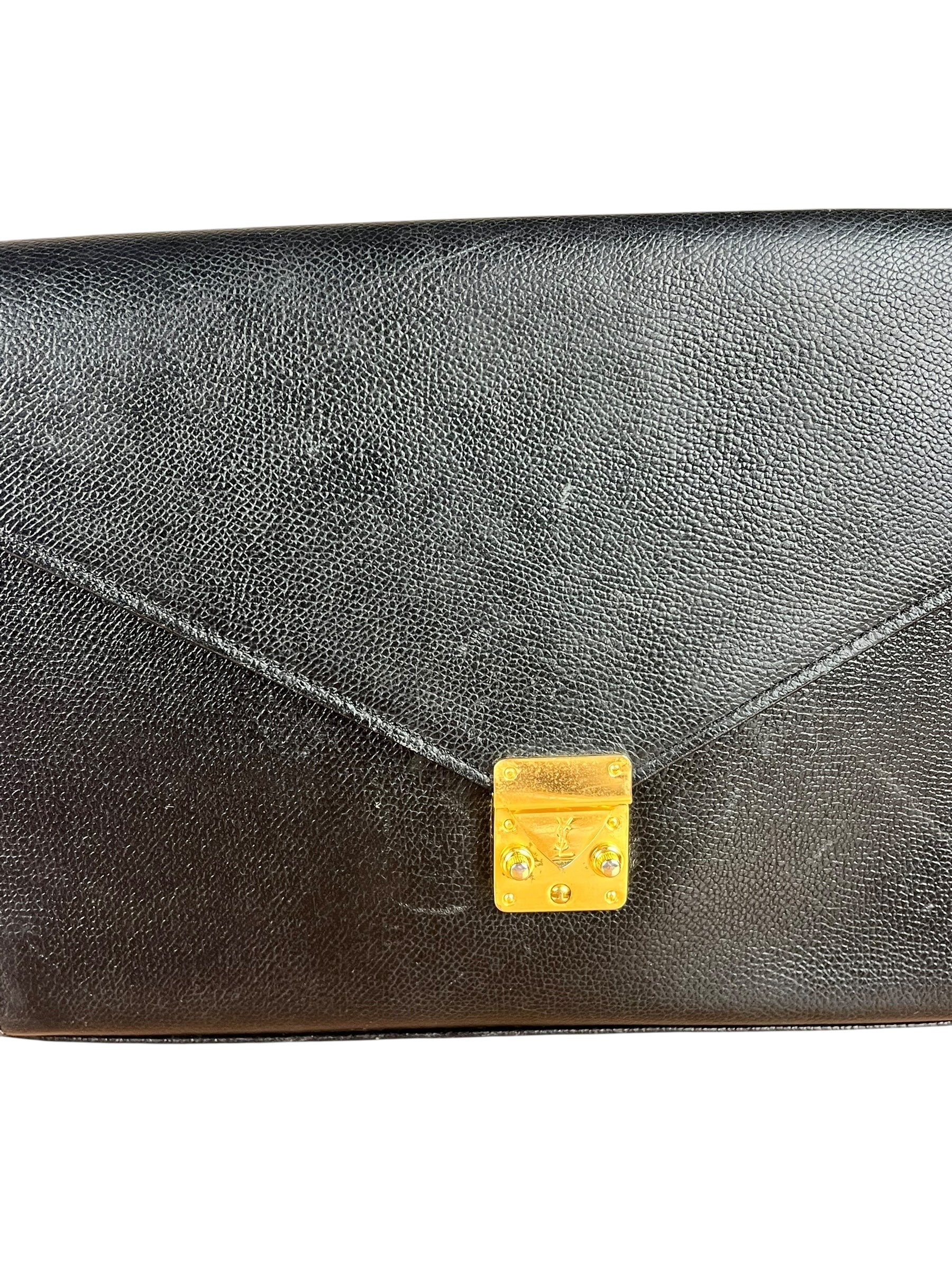 Saint Laurent Vintage Leather Envelope Clutch