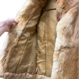 Vintage Light Brown Nice Claup Co.Ltd Rabbit Fur Coat
