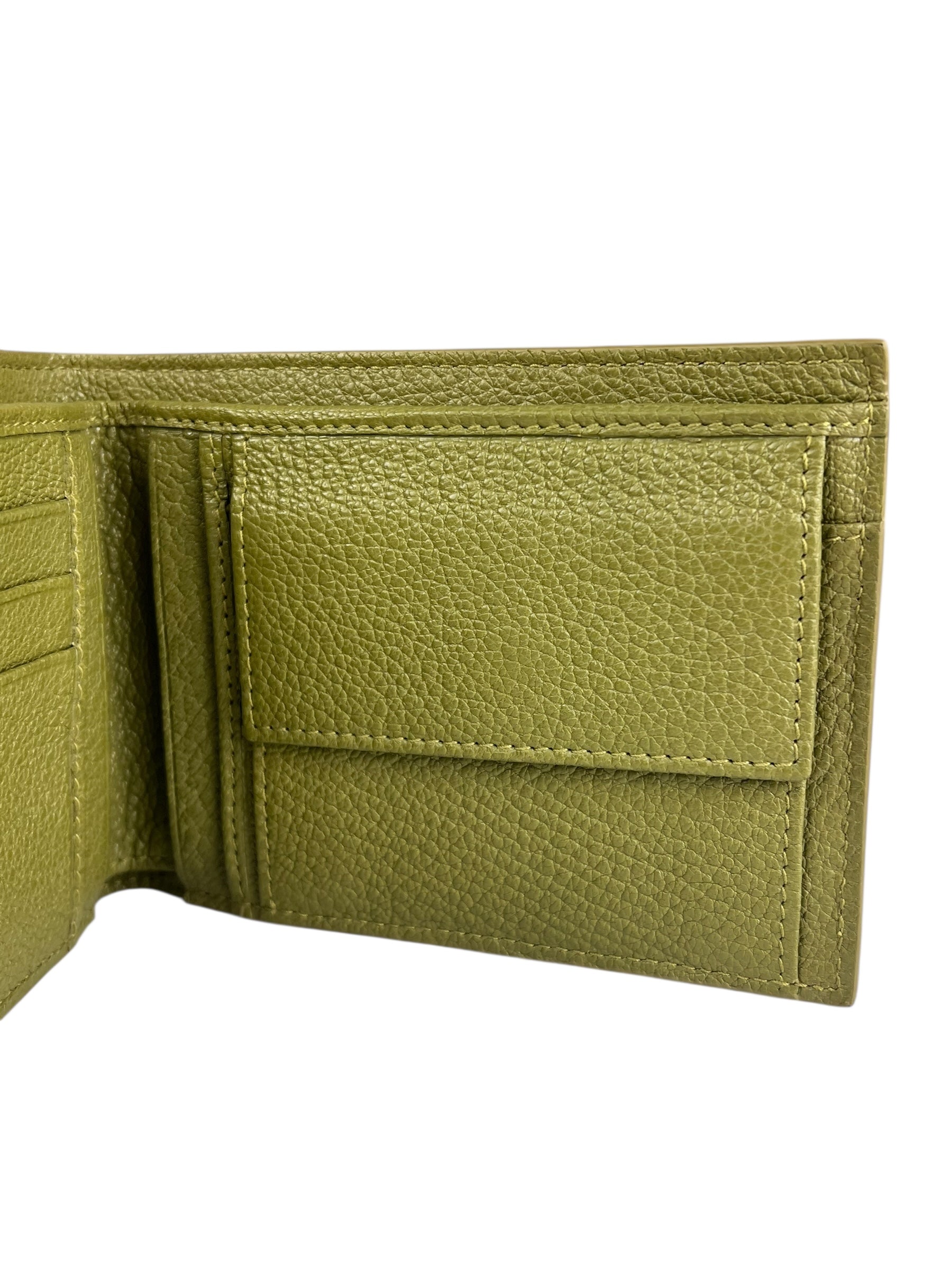 Bottega Veneta Intercciato Green Wallet