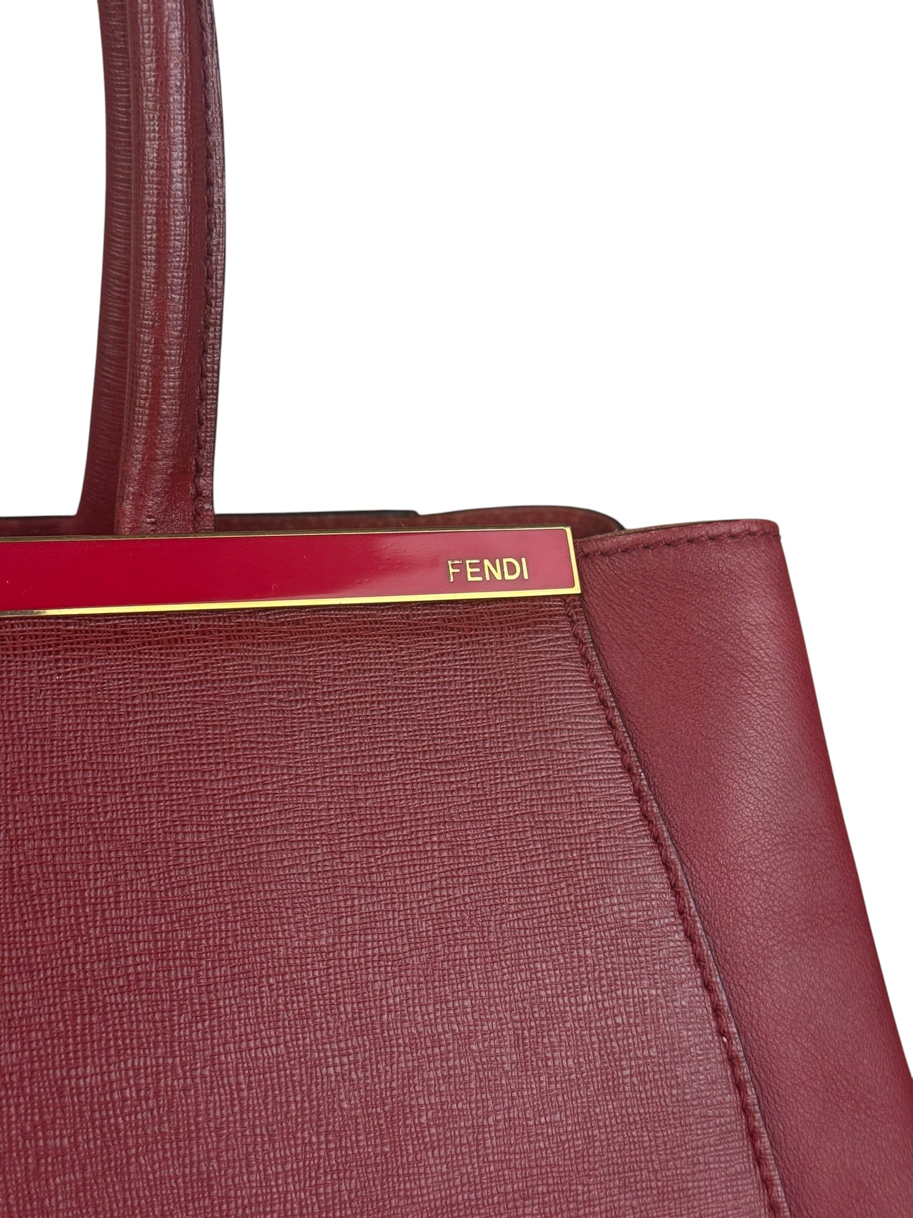 Fendi Red Leather 2Jours Handbag (Deterioration)