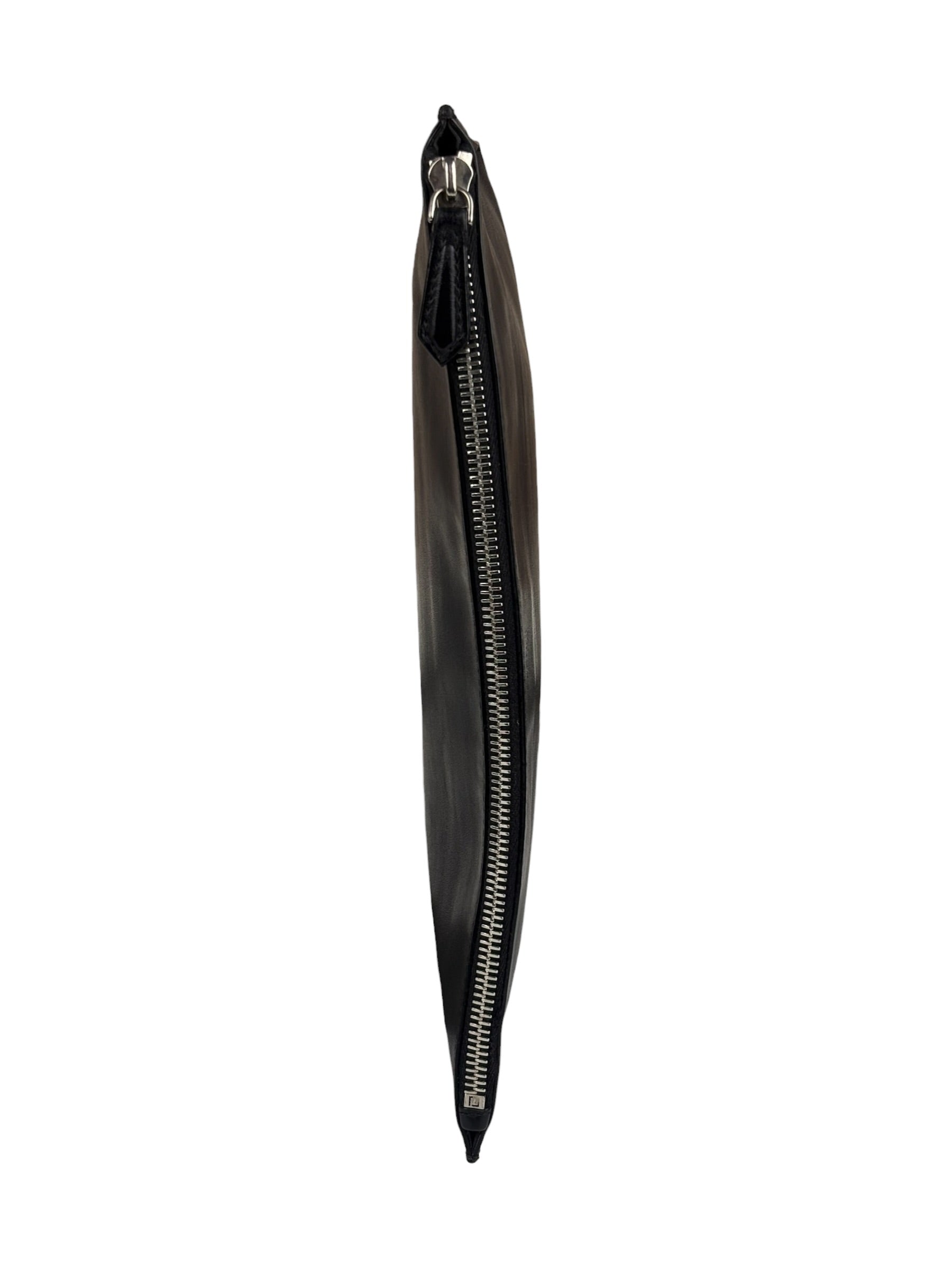 Fendi Black Monster Eye Leather Pouch/Clutch