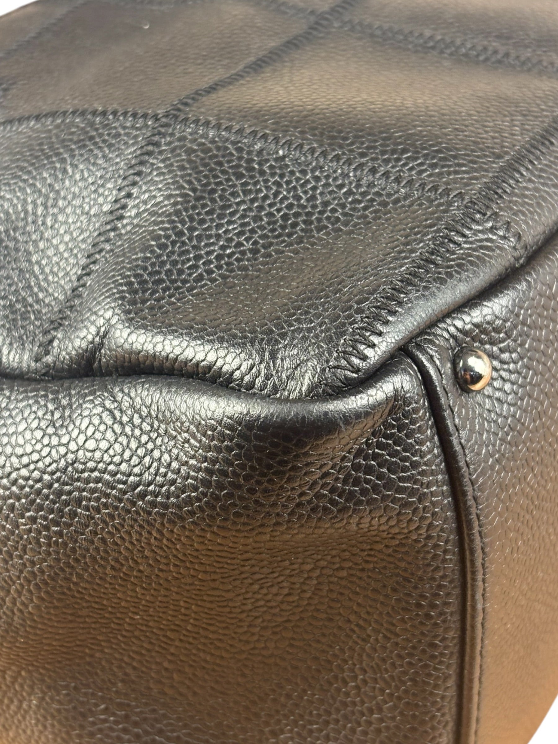 Chanel Black Leather Chocolate Bar Shoulder Bag 2004