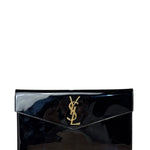Yves Saint Laurent Black Patent Leather Uptown Pouch
