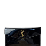 Yves Saint Laurent Black Patent Leather Uptown Pouch