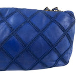 Chanel Blue Leather Diamond Stitch Iridescent Chain Flap Bag 2012