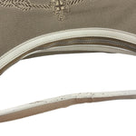 Prada Beige/Cream Leather Trim Logo Jacquard Hobo Bag