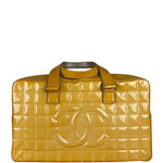 Chanel Vintage Patent Chocolate Bar Bowler Bag