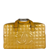 Chanel Vintage Patent Chocolate Bar Bowler Bag