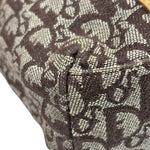 Christian Dior Brown Leather Trim Canvas Trotter Tote