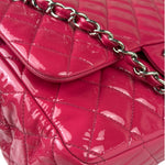 Chanel Hot Pink Large Patent Leather Double Flap Shoulder Bag 2014