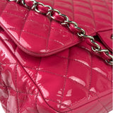 Chanel Hot Pink Large Patent Leather Double Flap Shoulder Bag 2014