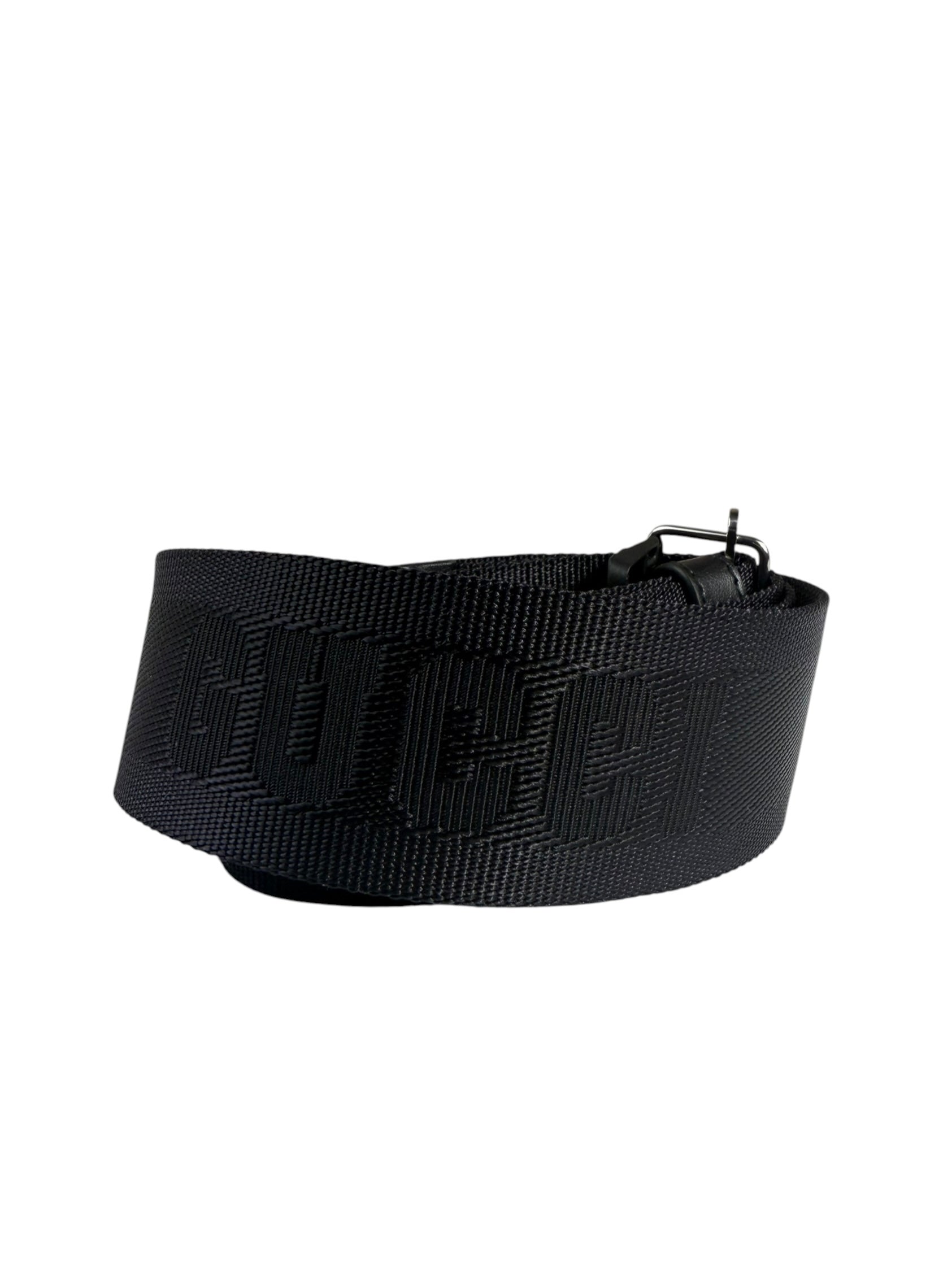Gucci Purple/Black Leather Trim Nylon Webbing Ladder Lock Belt