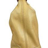 Chanel CC Vintage Beige Leather Caviar Wood Chain Hobo Bag