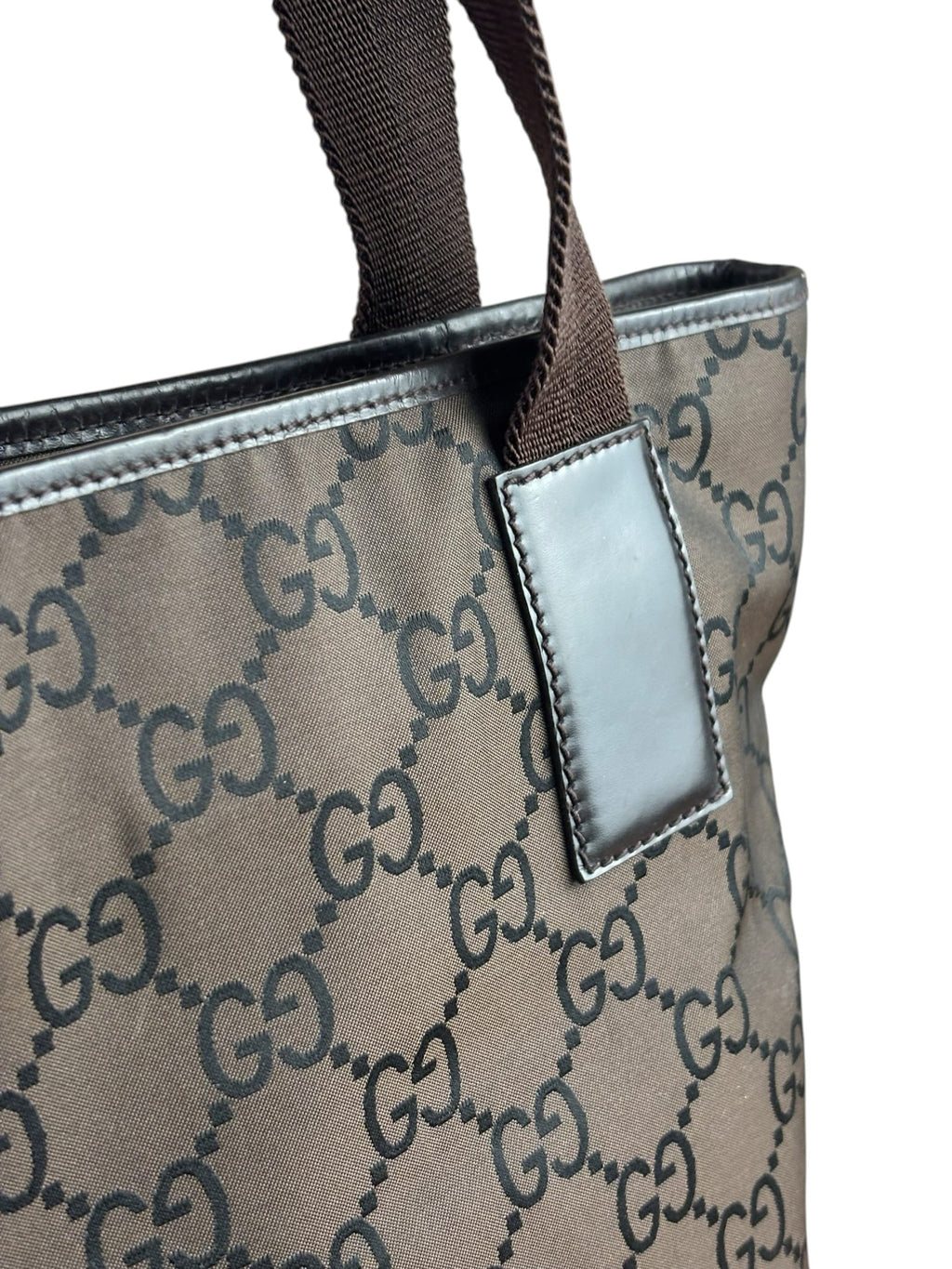 Gucci GG Nylon Tote Bag Brown Monogram Canvas
