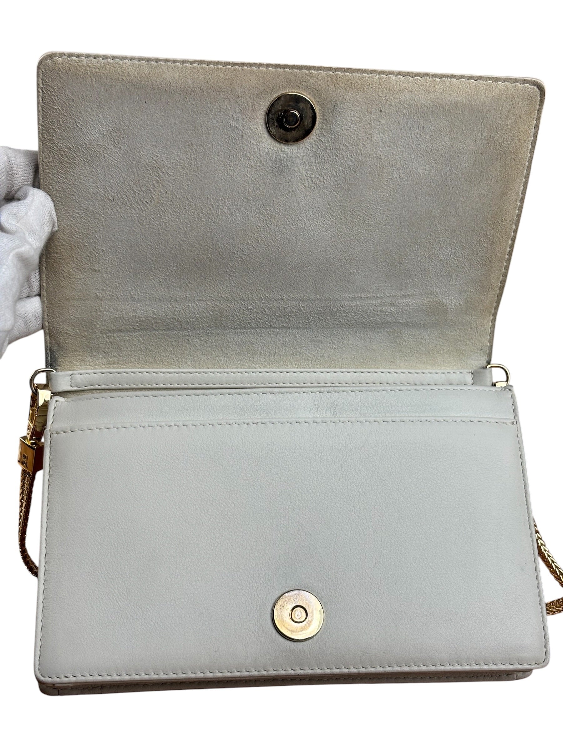 Christian Dior White Leather Amour Chain Wallet Replacement Chain