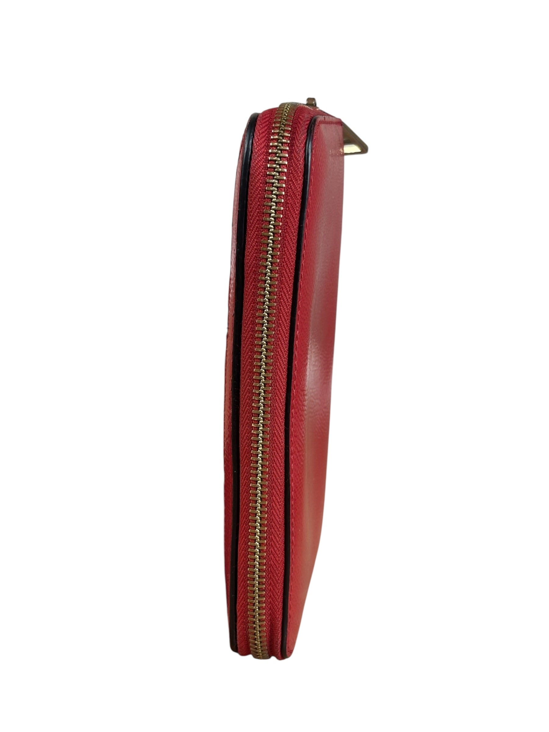 Burberry Vintage Red Leather Zip Long Wallet