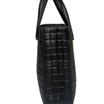 Chanel Vintage Black Leather Chocolate Bar Tote Bag 1992