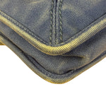 Prada Vintage Cobalt Blue Canvas Flap Shoulder Bag
