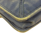 Prada Vintage Cobalt Blue Canvas Flap Shoulder Bag