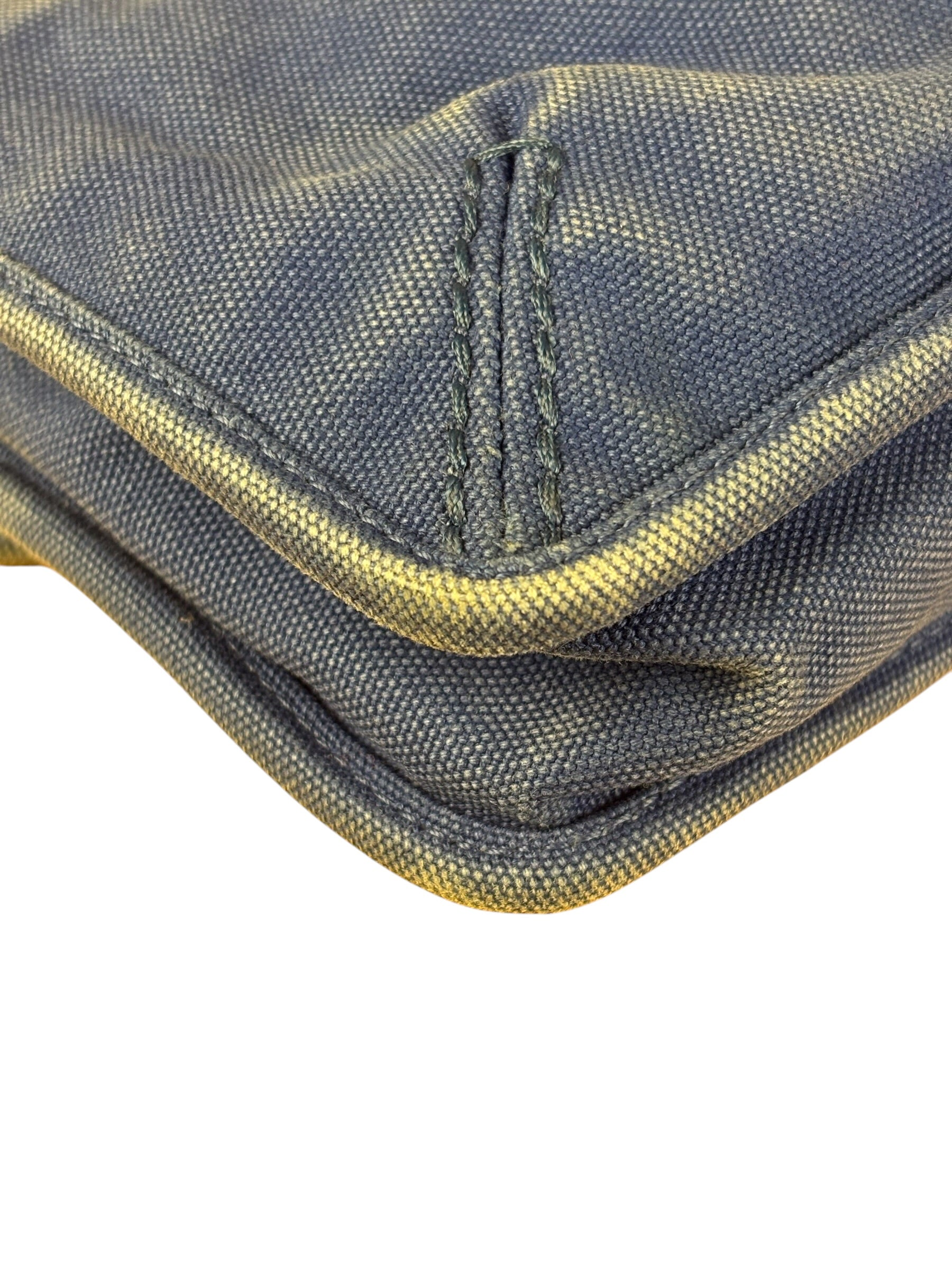 Prada Vintage Cobalt Blue Canvas Flap Shoulder Bag