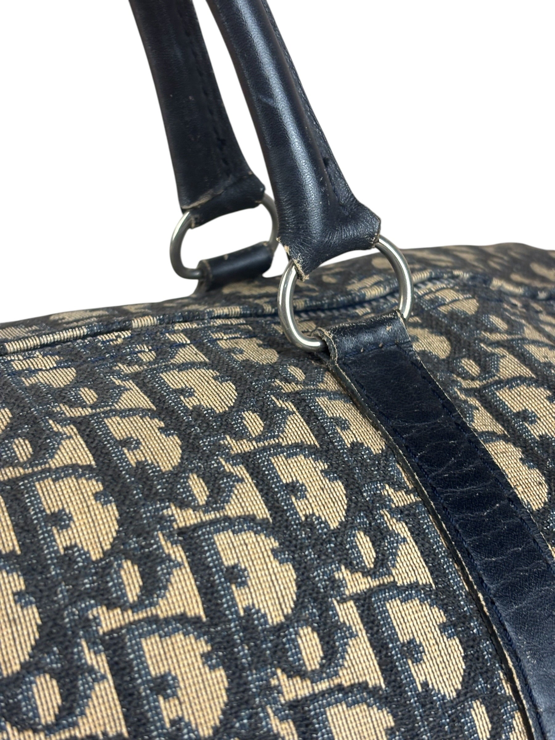 Christian Dior Vintage Navy Blue Trotter Boston Bag