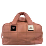 Chanel Pink Caviar Leather Chocolate Bar Bowler Bag 2003