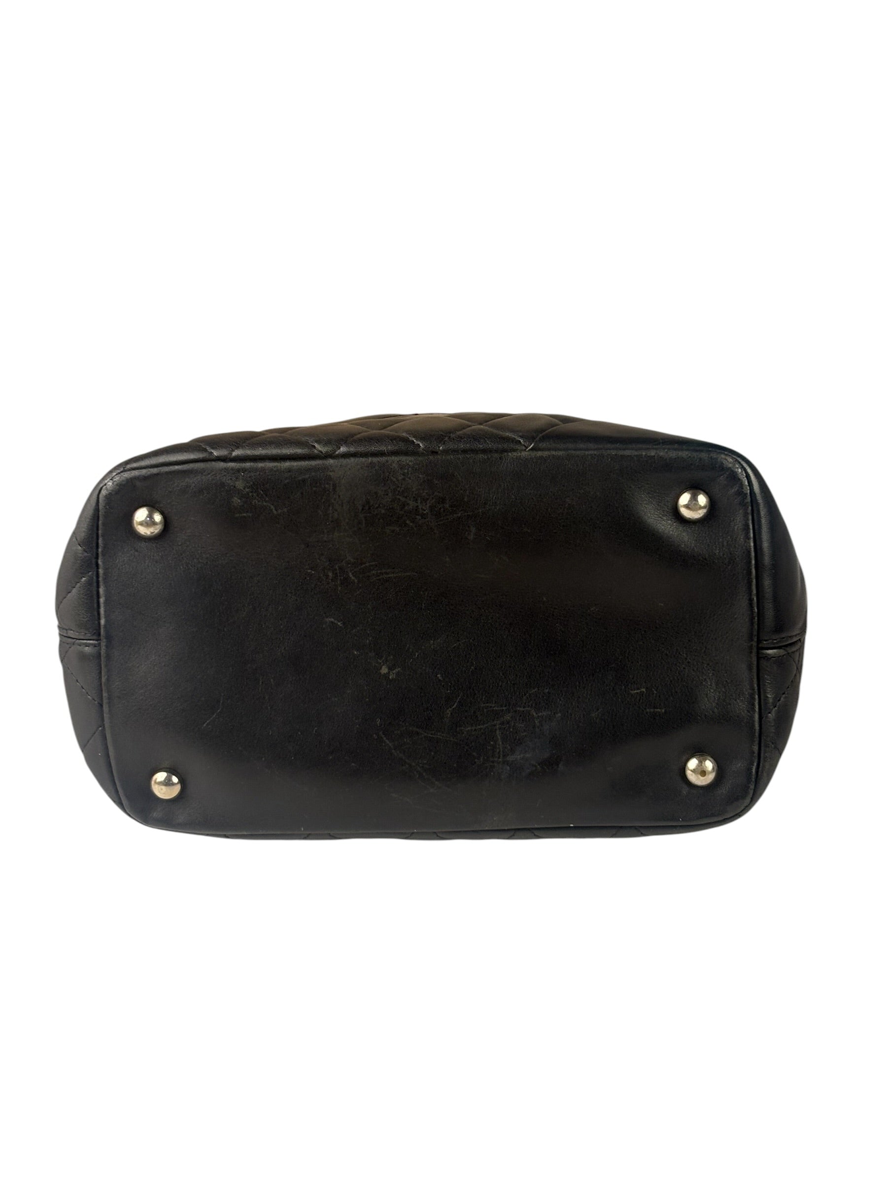 Chanel Black Quilted Leather CC Cambon Ligne Tote 2000s