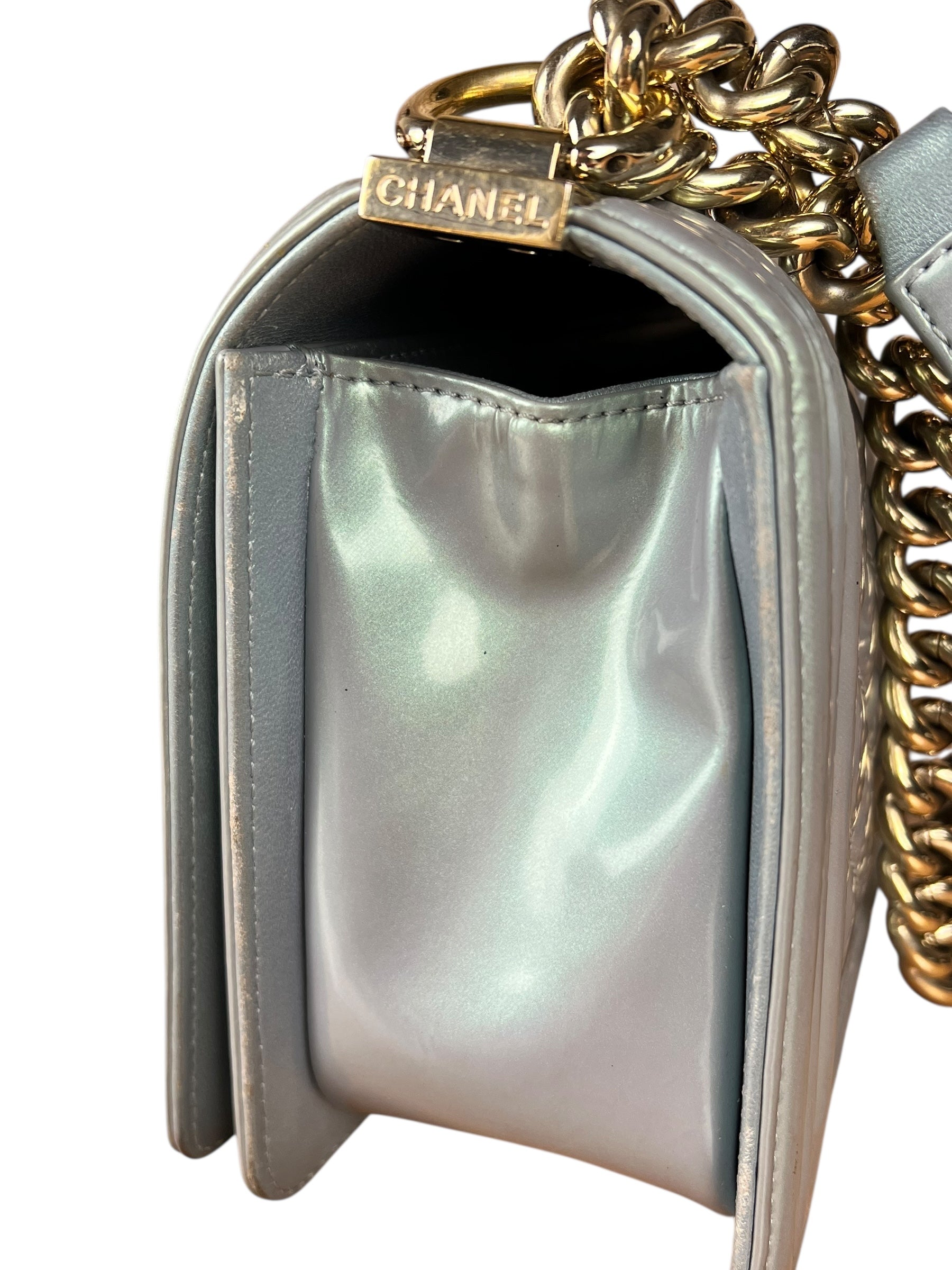 Chanel Medium Quilted Iridescent Boy Bag