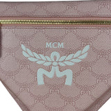 MCM Pink Triangle Logo Fold-Over Shoulder Bag
