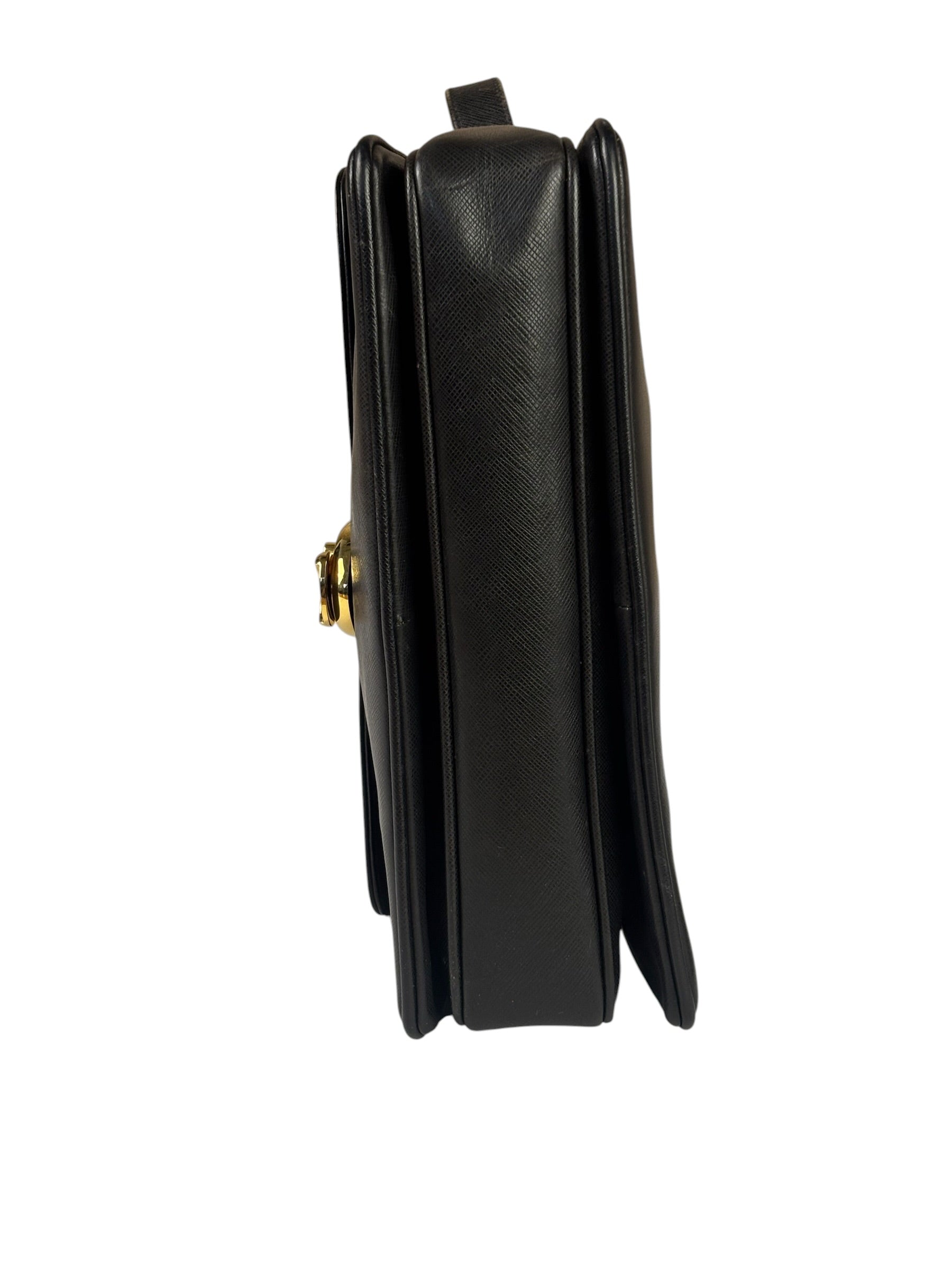 Gucci Black Leather Flap Bag