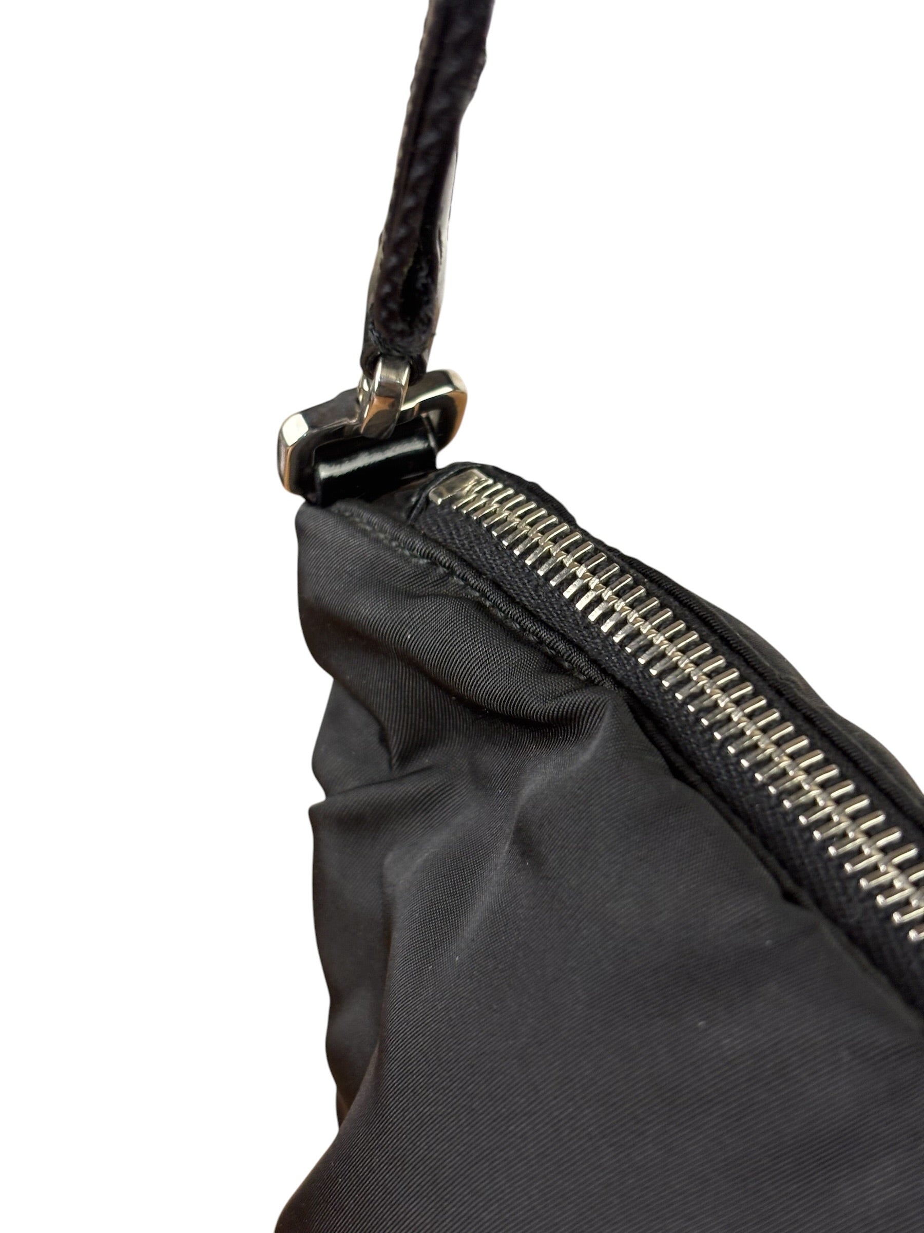 Prada Patent-Trimmed Nylon Crossbody Bag