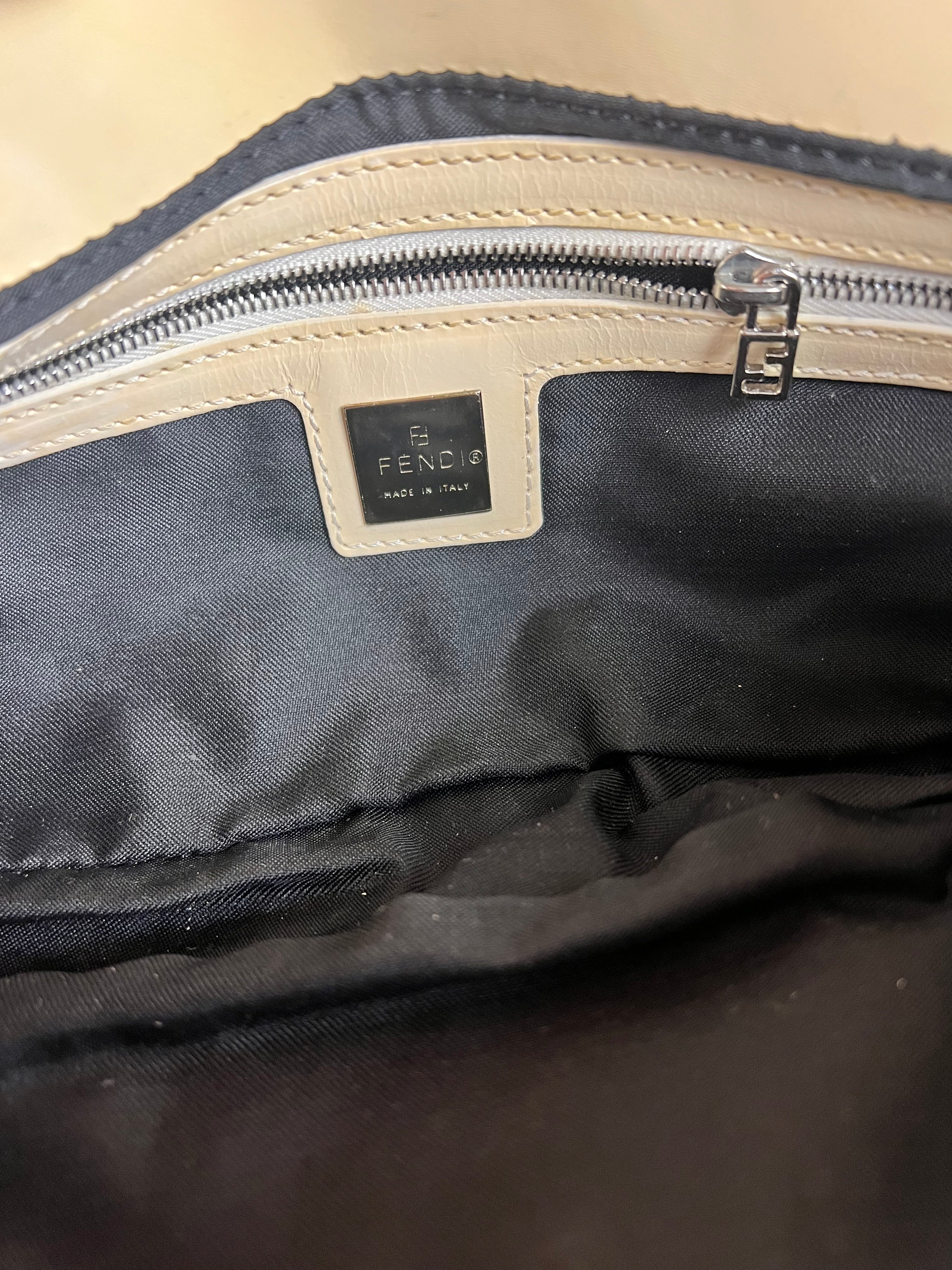 Fendi Vintage Beaded Baguette White