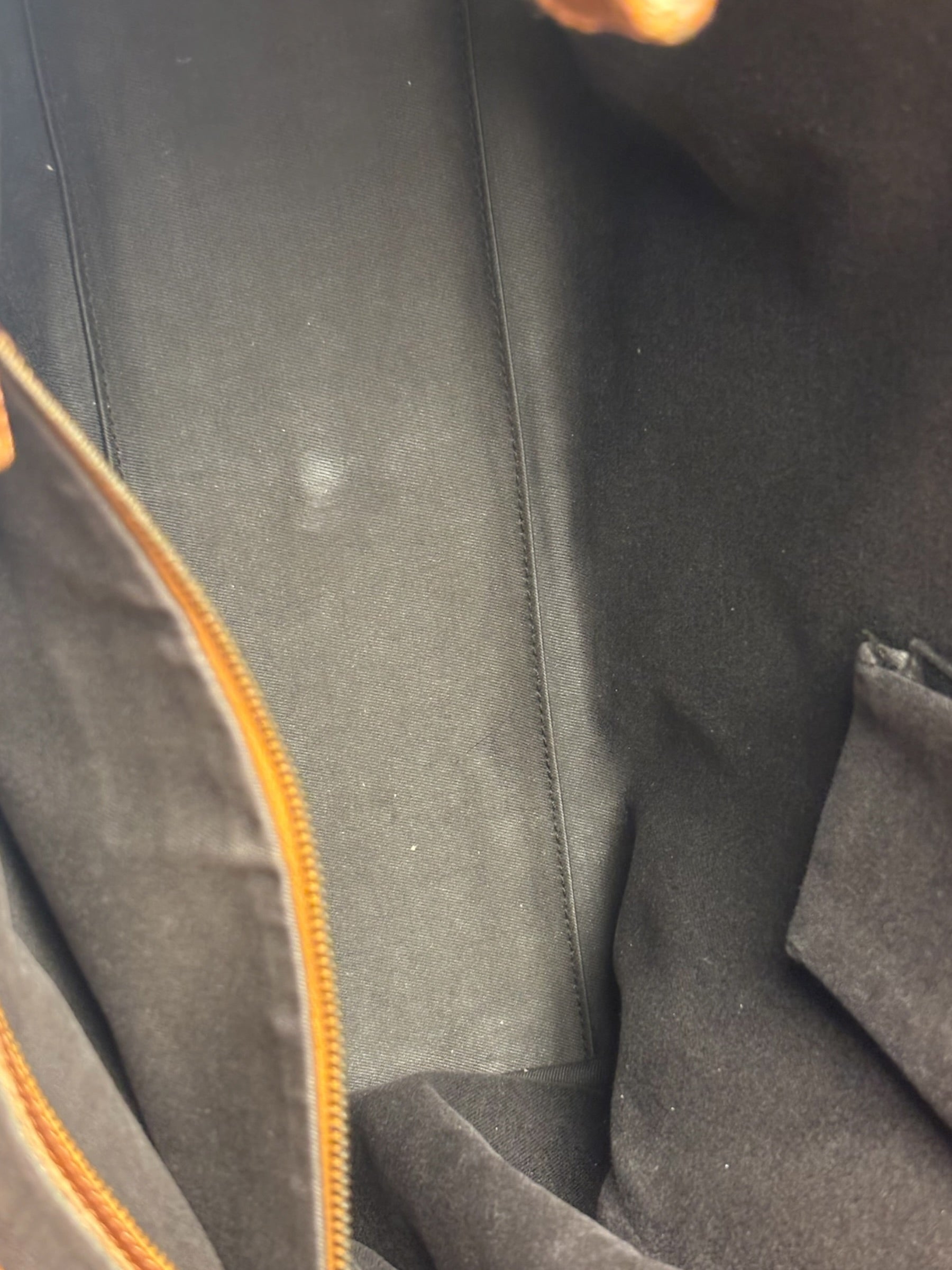 Gucci GG Brown Leather Trim Canvas Monogram Tote Bag