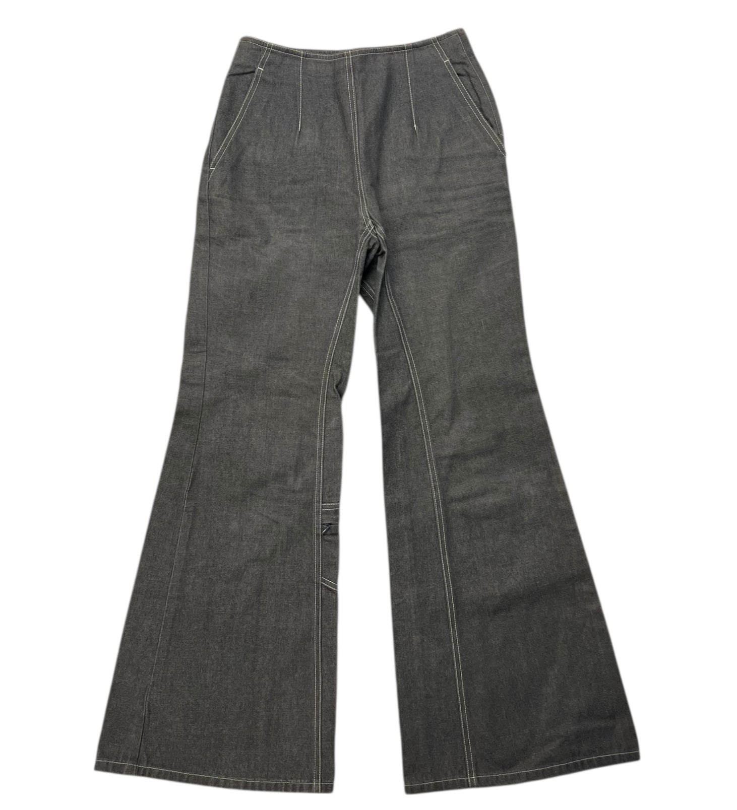 Chanel Vintage Washed Black Denim Flare Jeans