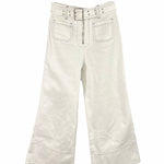 Miu Miu White Denim Stitched Bootleg Jeans