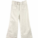 Miu Miu White Denim Stitched Bootleg Jeans