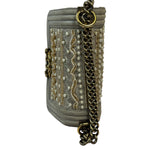 Chanel Grey Suede Beaded Pearl/Bead Boy Flap 2014
