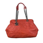 Chanel Red Caviar Quilted Medium Frame Shoulder Bag 2011