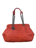 Chanel Red Caviar Quilted Medium Frame Shoulder Bag 2011