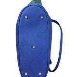Vivienne Westwood Blue/Green Woven Plaid Saturn Shoulder Bag