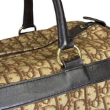 Christian Dior Brown Leather Trim Trotter Boston Handbag