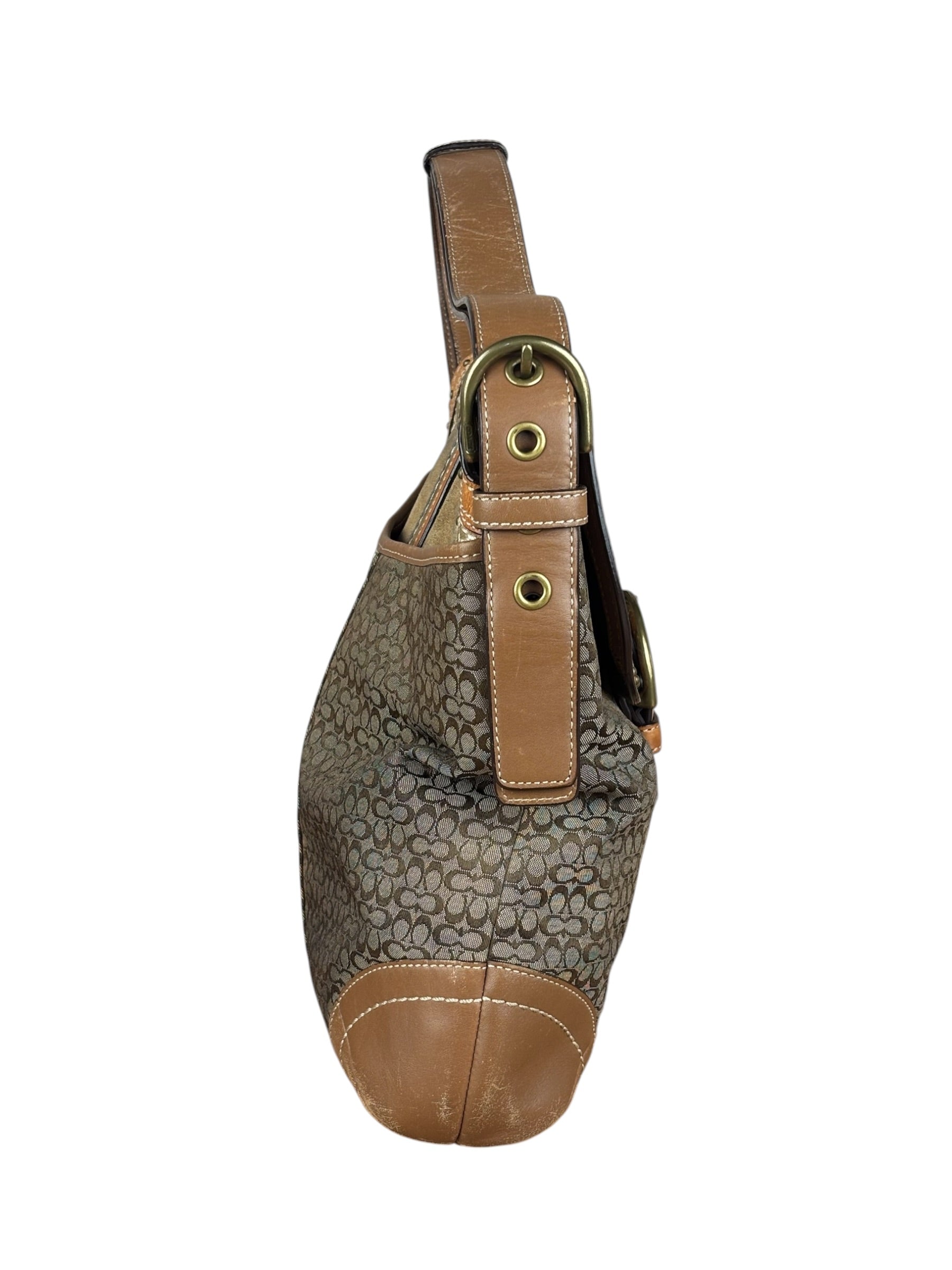 Coach Jacquard Fabric Canvas Monogram Soho Shoulder Bag