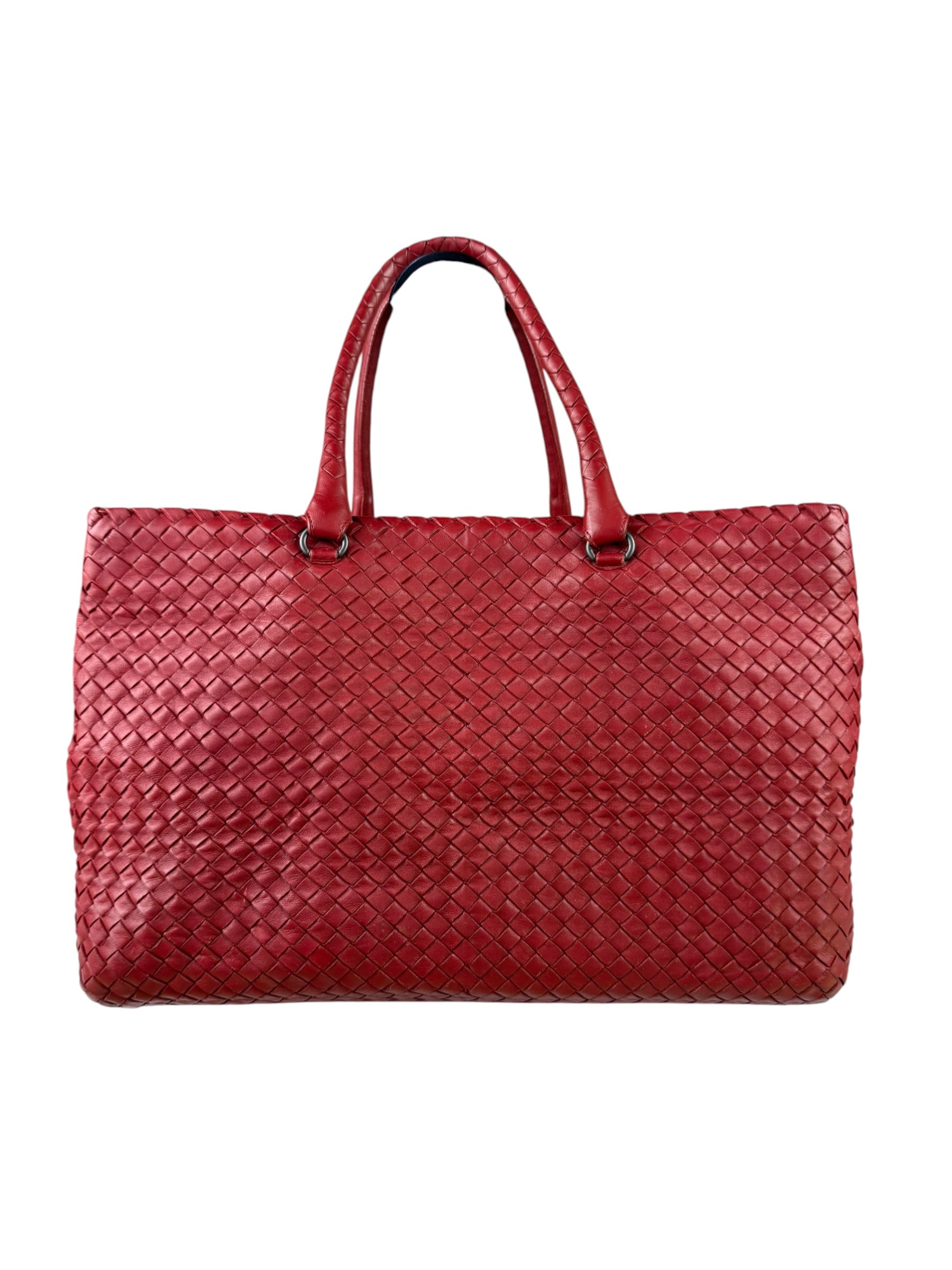 Bottega Veneta Red Intrecciato Montaigne Bag