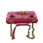 Gucci Pink GG Velvet Marmont "Blind for Love" Flap Bag